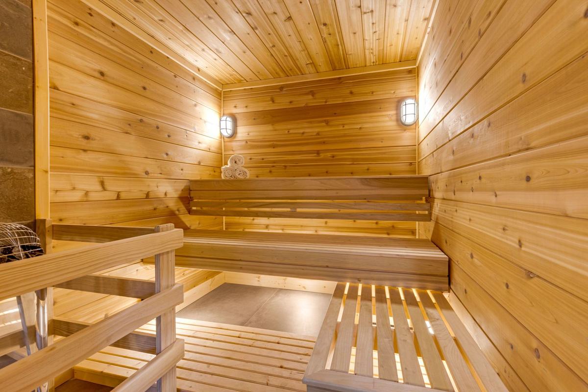 Custom-built cedar sauna